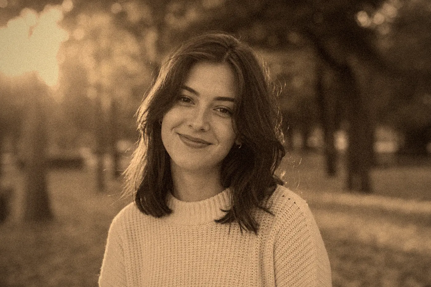 Portrait after applying the Antique Sepia old photo filter