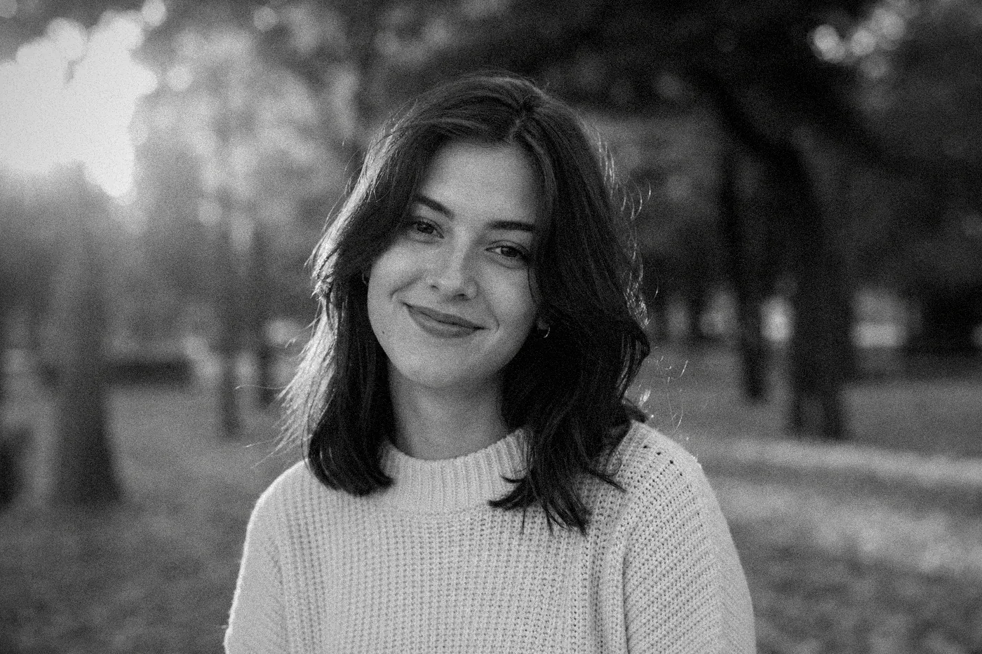 Portrait after applying the Black and White Archive filter
