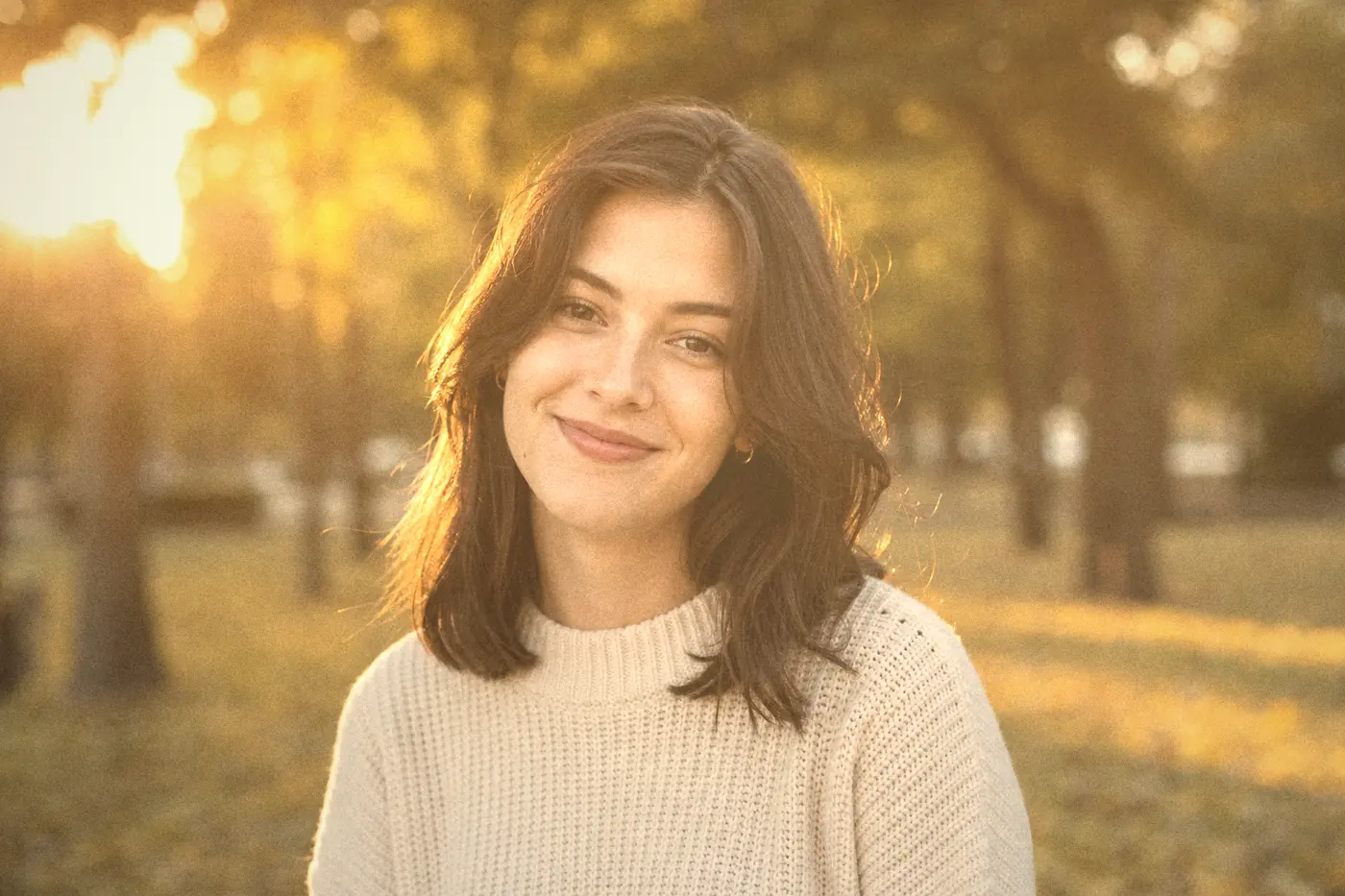 Portrait after applying the Cine Gold film look