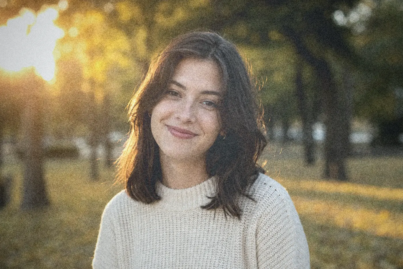 Portrait after applying the Disposable Flash camera effect