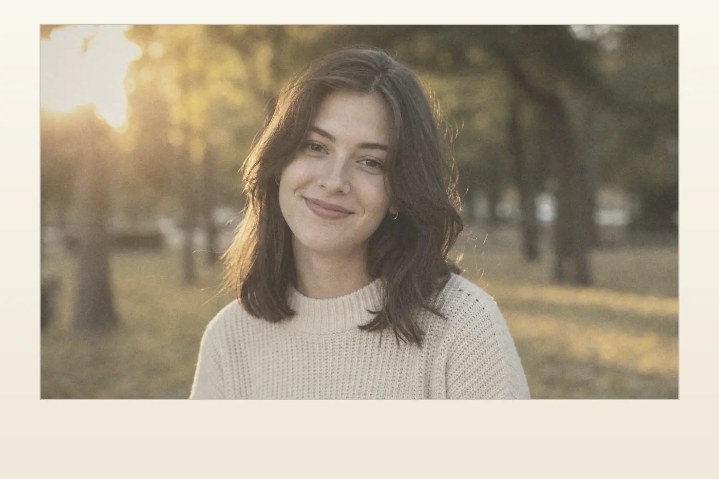 Portrait after applying the Instant Print camera effect