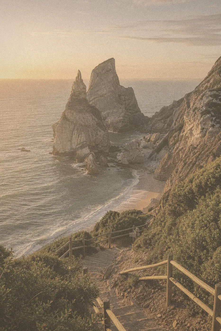 Coastal travel landscape styled with the Faded Family Album filter
